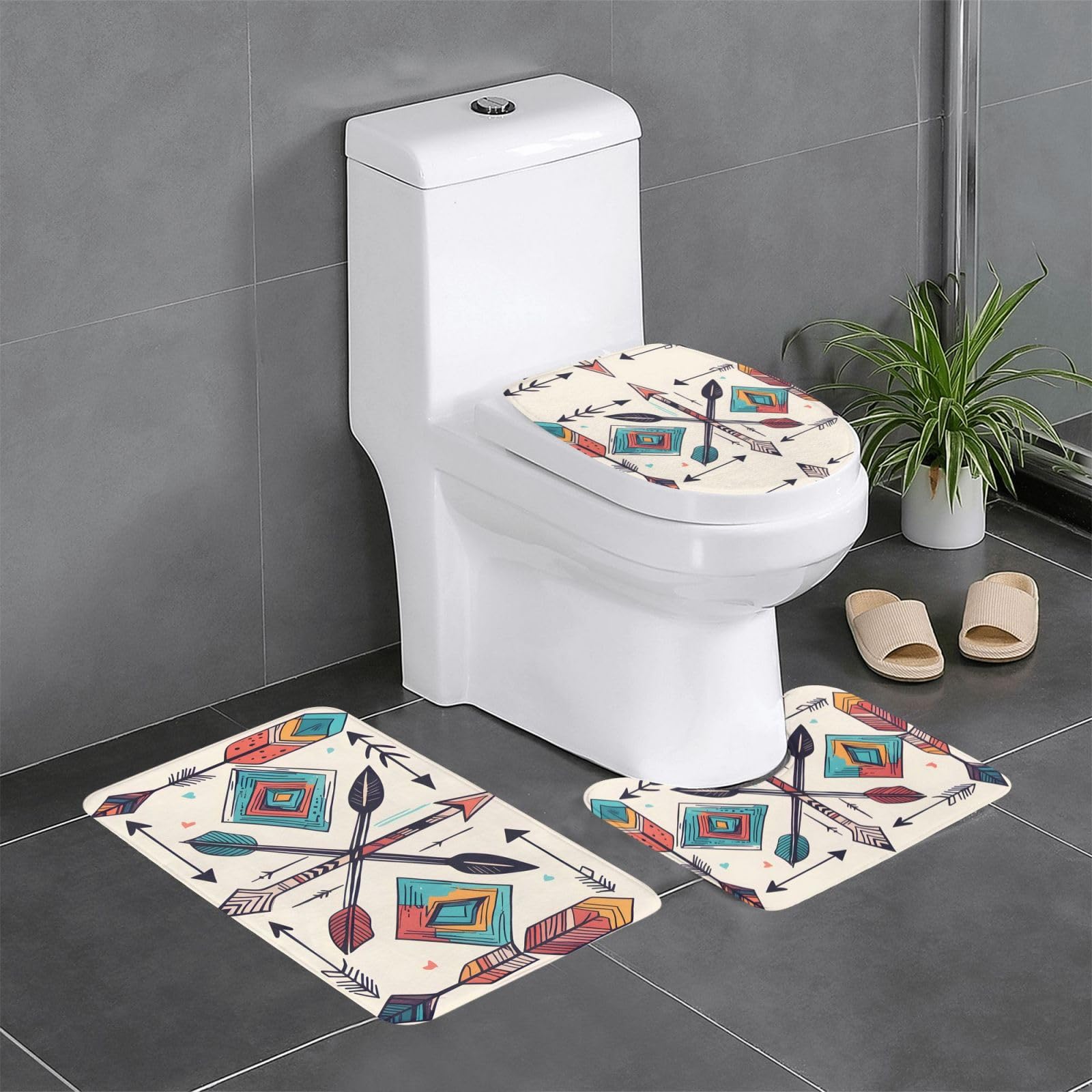 Tapis de salle de bain antidérapants finis les sols glissants dans les WC