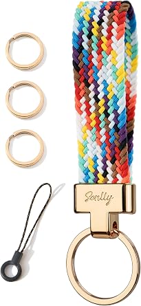 Car Keychain, Stretchy Key Holder, Original Elastic Anti-Drop Design Finger Lanyard Strap