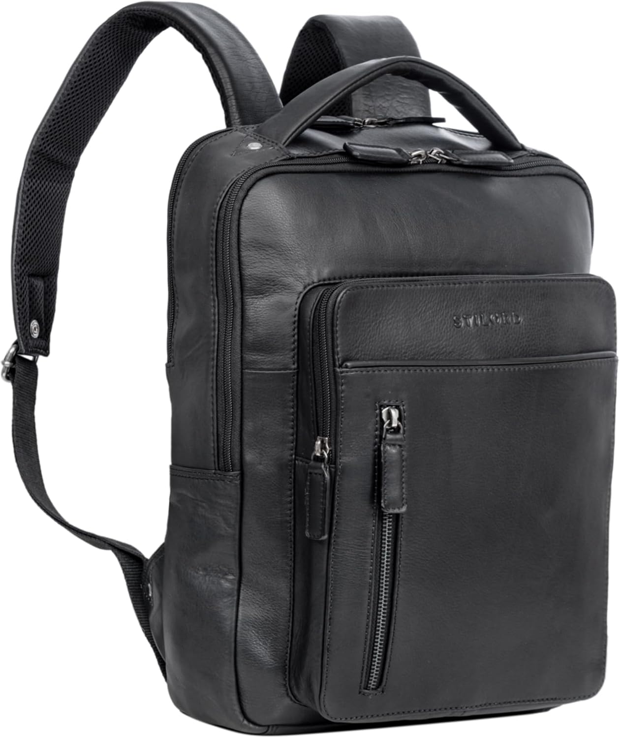 STILORD Nicky Laptop Rugzak 13 Inch Lederen Grote Dames Heren Lederen Rugtas Vintage Rugzakken Business Backpack Tas Reisrugzak Rugzak Met Laptopvak Kleur:luino - bruin