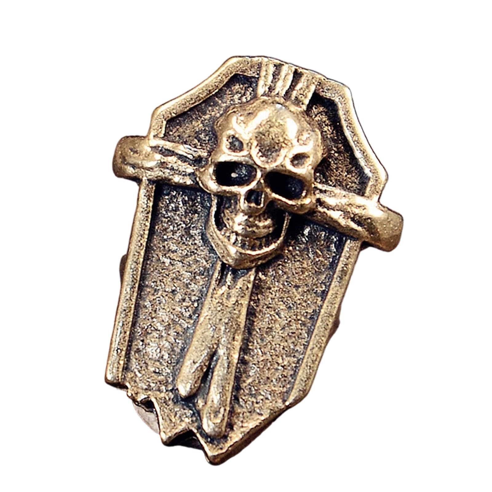 Xjdzineq Retro Carved Copper Skull Charm Paracord Pendant Ornament for Craft Costume Decoration Jewelry Making Sewing Retro Charm Jewelry Findings for Craft