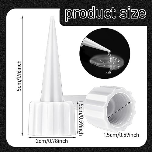 Miniatura 2 de Loopeer 24 Piezas 312 Puntas Adicionales para Aplicador de Puntas Recortables de Pegamento Ca, Puntas de Tapa Aplicadora de Plástico, Extensor de