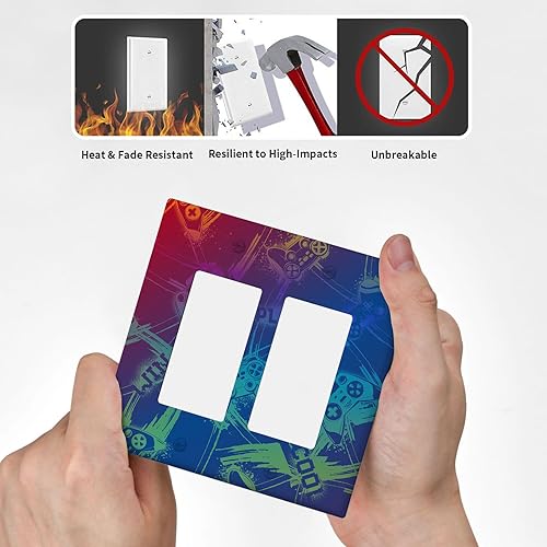 Miniatura 5 de Placa decorativa para interruptor de luz basculante doble de 2 bandas, controlador de gamepad para videojuegos, placa frontal para cocina,