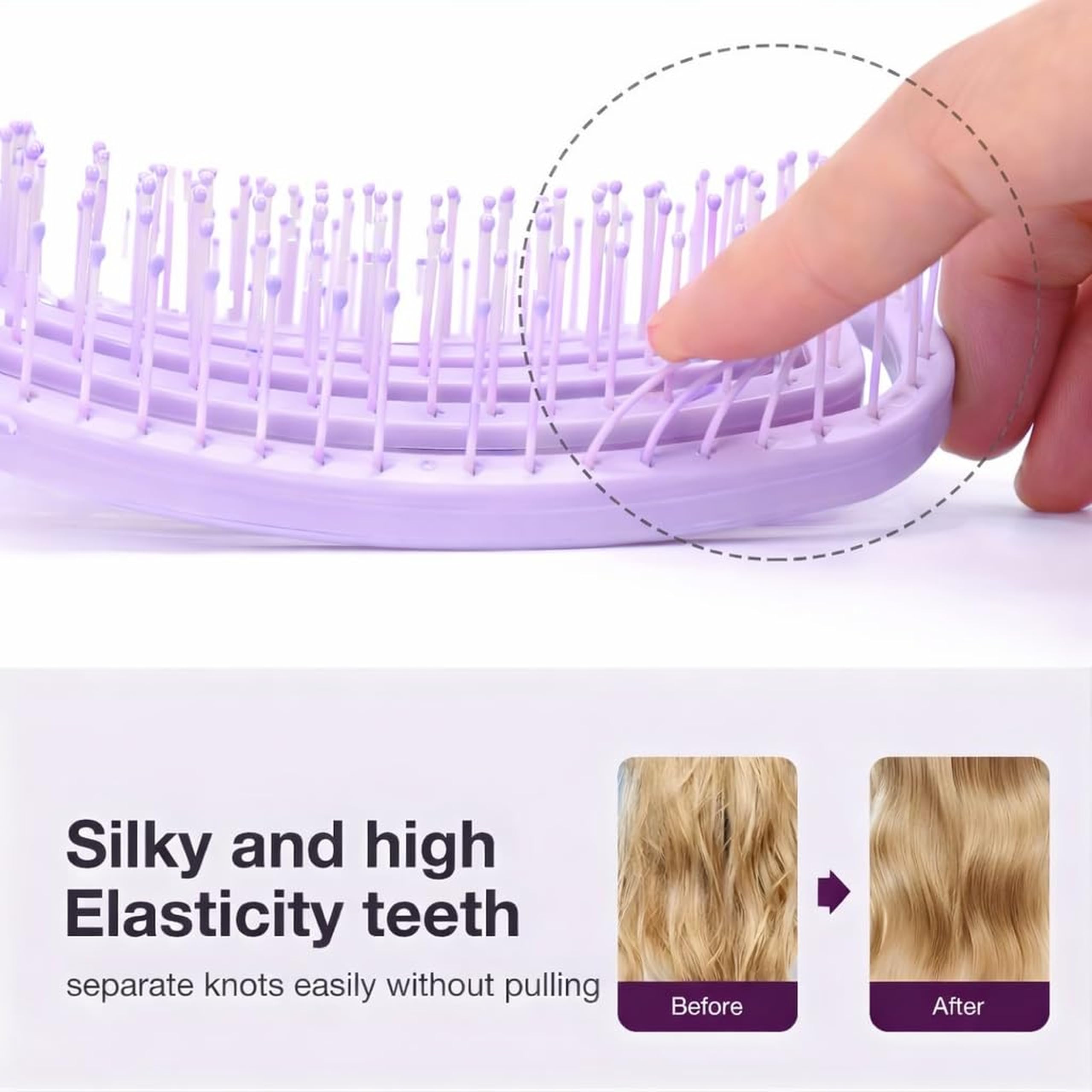 3D Detangling Brush - Smooth Hair, Less Hair Fall -5