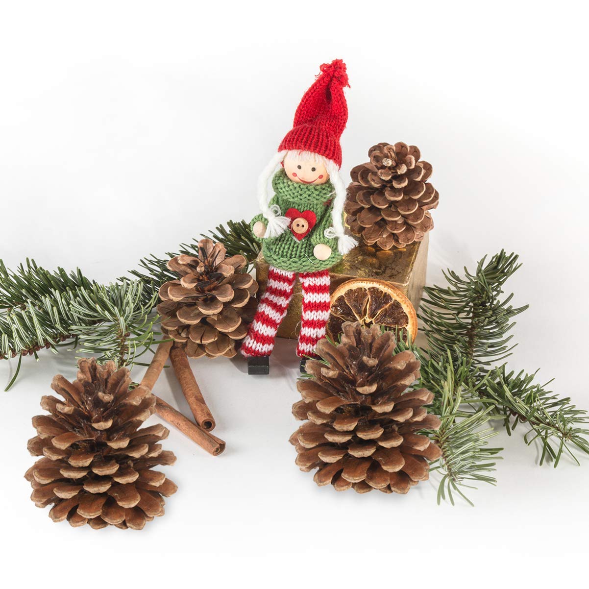 50 Natürliche Tannenzapfen 6-8cm Weihnachtsbaumschmuck | Wiederverwendbar, für Winter und Weihnachten, Geeignet für Vitrine und Küche