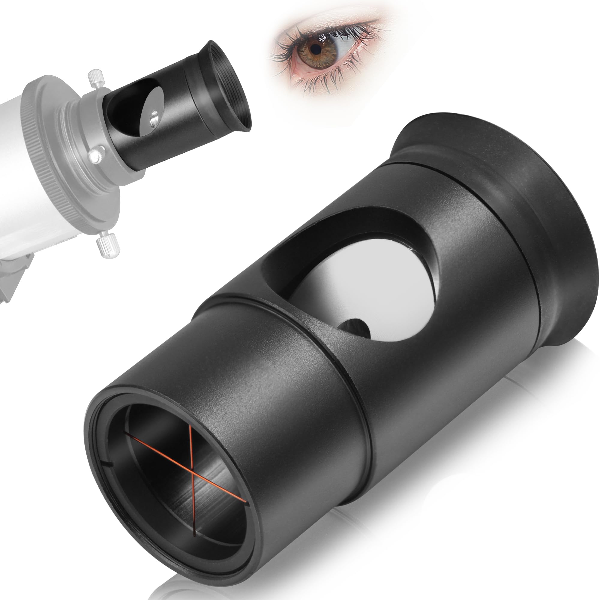 Tydeux 1.25" Metal Collimating Cheshire Eyepiece Without Laser - Short Version - for Newtonian Reflector Telescope