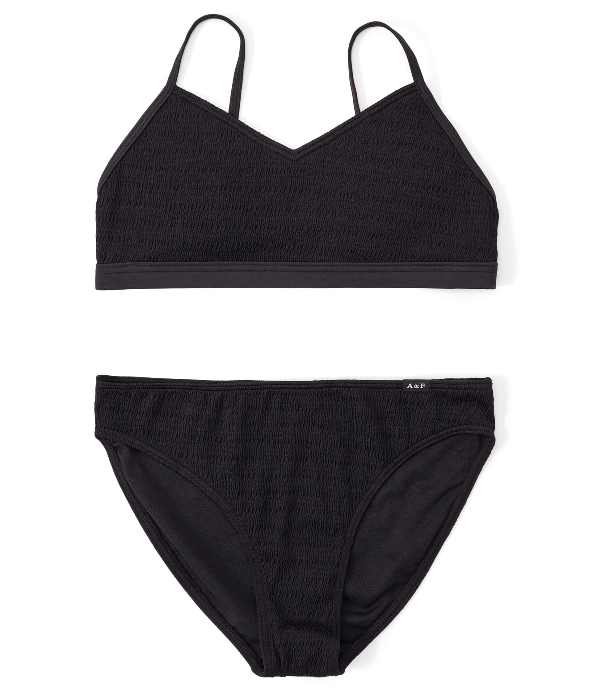 Abercrombie & Fitch Girl's Triangle Two-Piece Swimsuit (Little Kids/Big Kids) Black 11-12 Big Kid