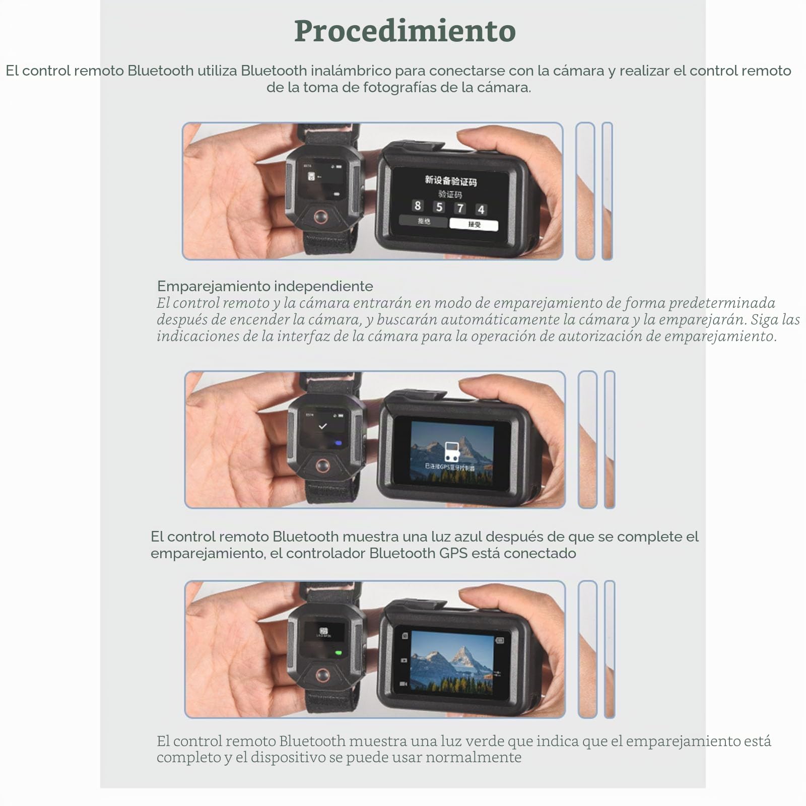 Mando a distancia Bluetooth para Insta360 X4 Series/ACE PRO Series/GO3S Series Cámara GPS Bluetooth 5.0 Accesorios de control remoto inteligente