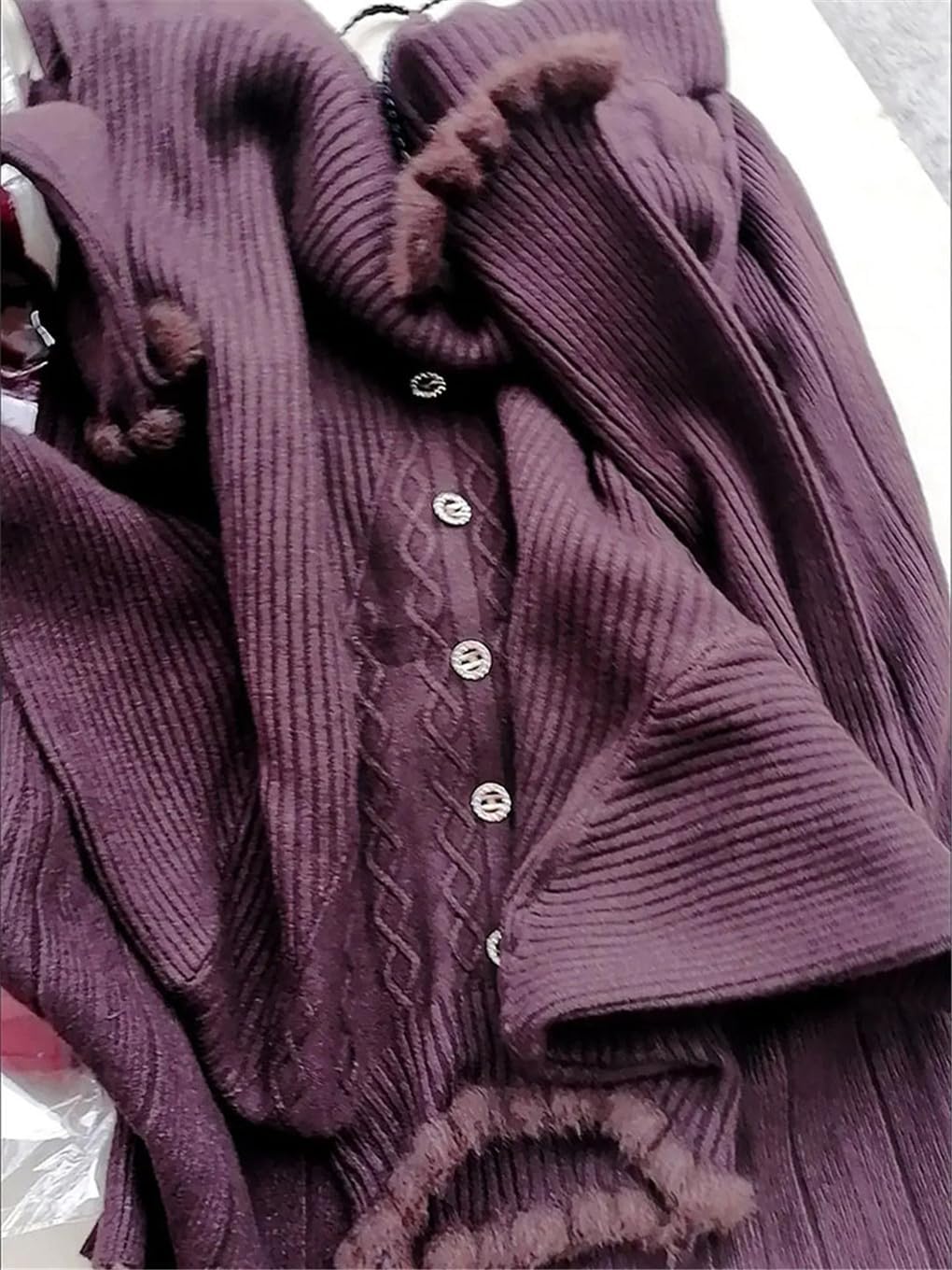 Casual Fake Two Pieces Pleated Knitted Dress Women Long Sleeve Bottoming Sweater Dresses Fall Slim Midi Dress