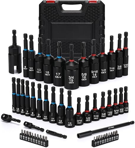 Mayouko Juego de 55 destornilladores de tuerca magnéticos, juego de brocas de de