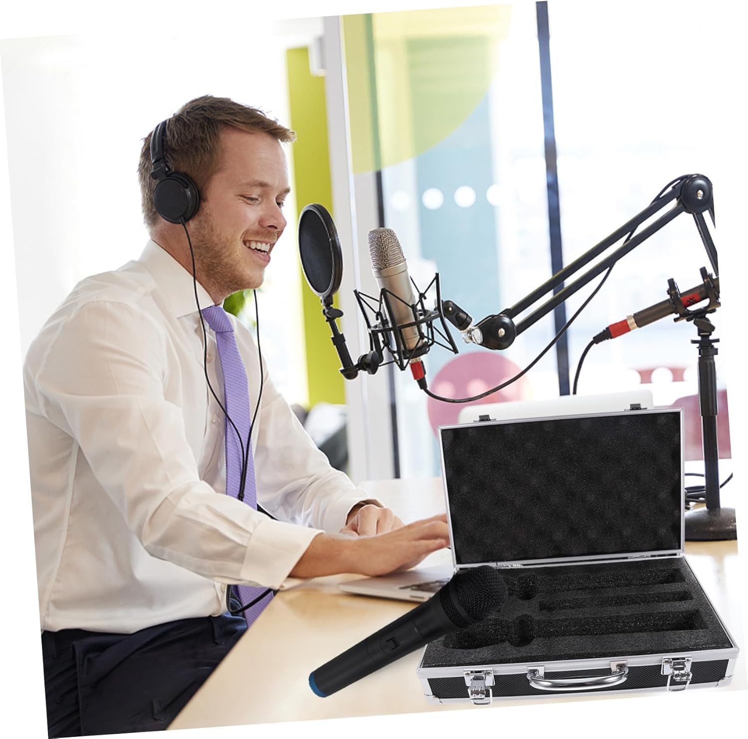 Sturdy Boxes for 2 Handheld Aluminum Ktv Storage Box Protective Case Black