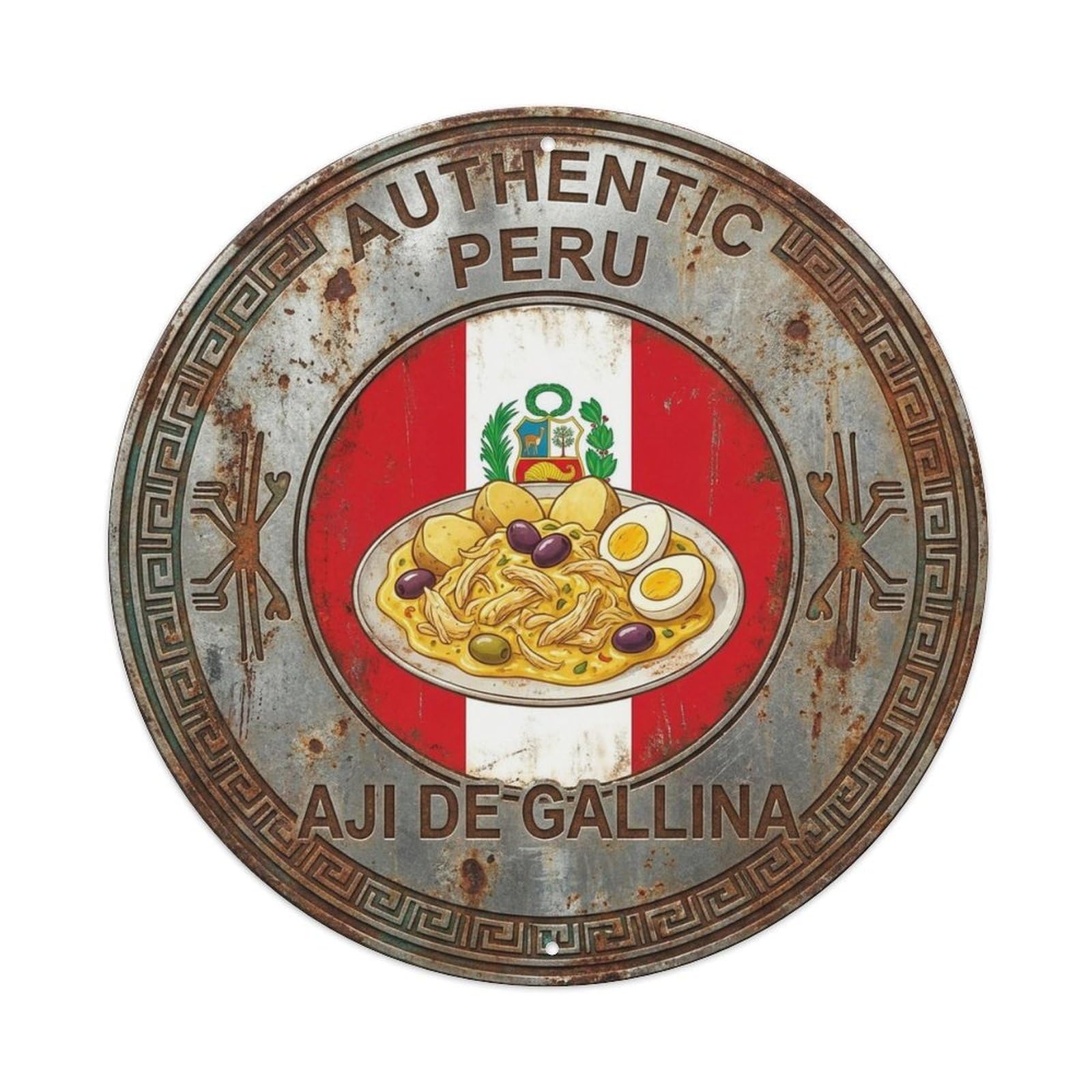 Peru Travel Aji De Gallina Peruvian Chicken Dish Metal Tin Sign