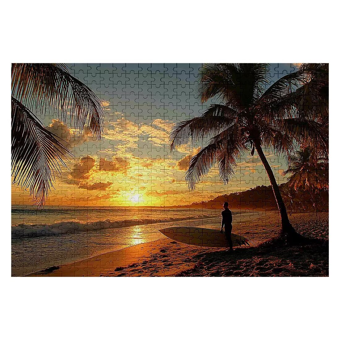 4000 puzzli dla dorosłych, puzzle plażowe dla dorosłych 4000, niemożliwe puzzle, klasyczne wymagające gry edukacyjne, drewniane układanki dla rodzin, prezenty dekoracyjne, motyw: zachód słońca -2244