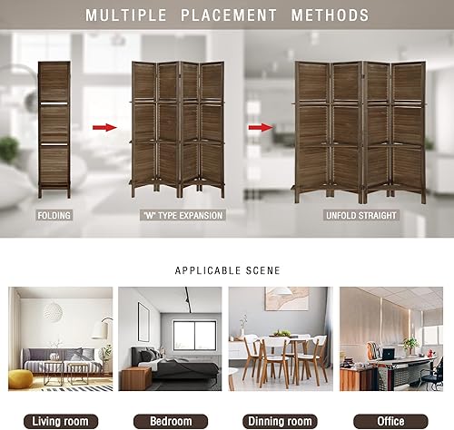 Miniatura 4 de DEARYOU 4 paneles divisores de habitación y pantallas de privacidad plegables, pantallas y paneles de privacidad al aire libre, divisor de pared