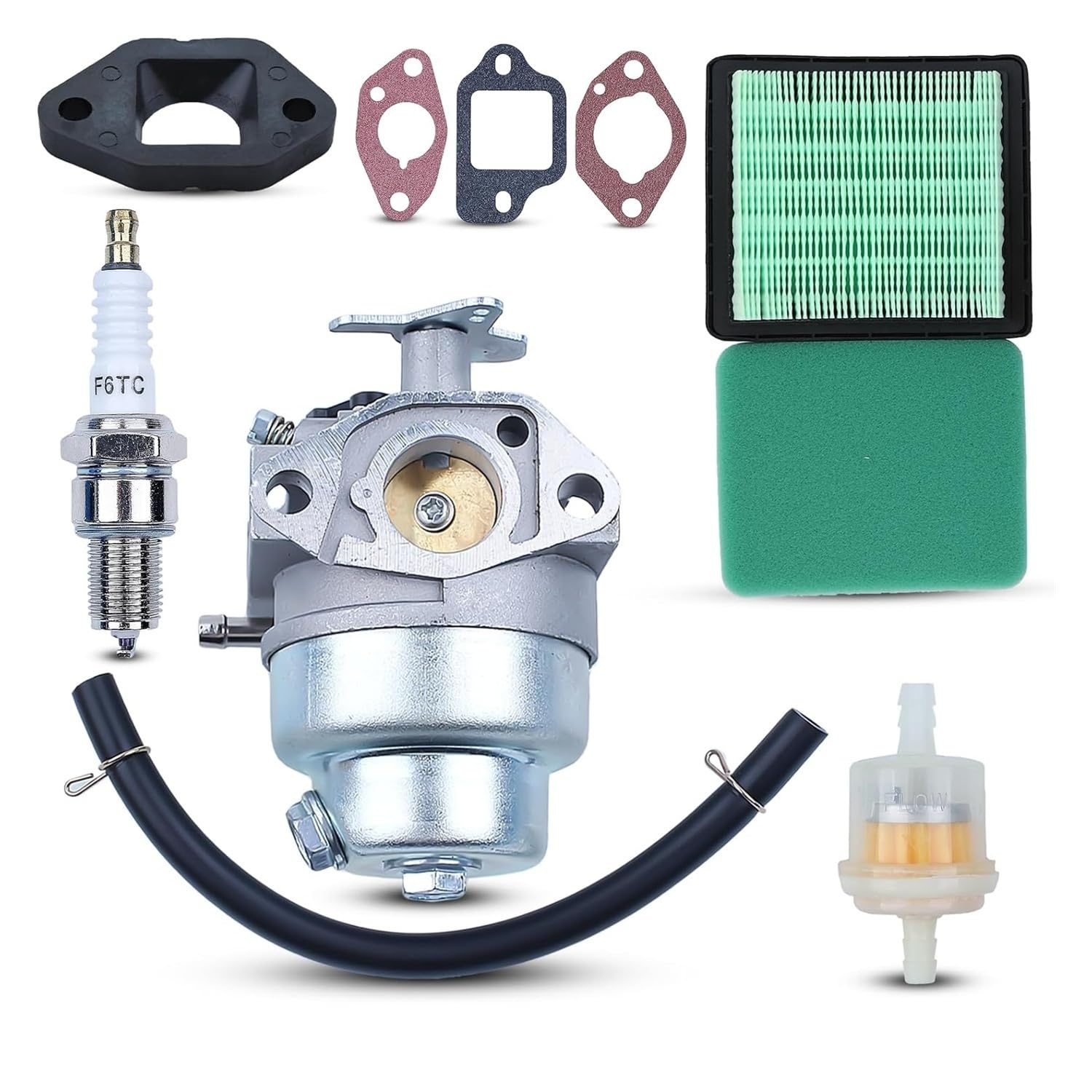 Kit de Repuesto GCV160 for Motores de cortacésped, Filtro de Combustible, bujía y Junta.