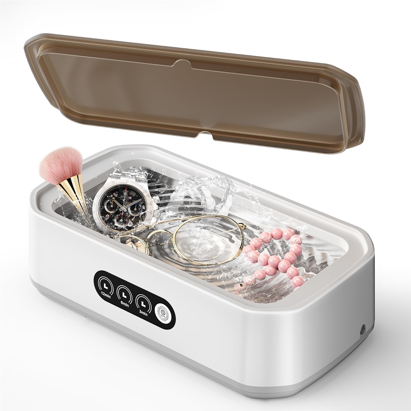 GlasFlength Nettoyeur Ultrasons 640ML, 49kHz Nettoyeur Ultrasons Lunettes Bijoux 40W Ultrasonic Cleaner avec 3 Modes Bac Ultraso