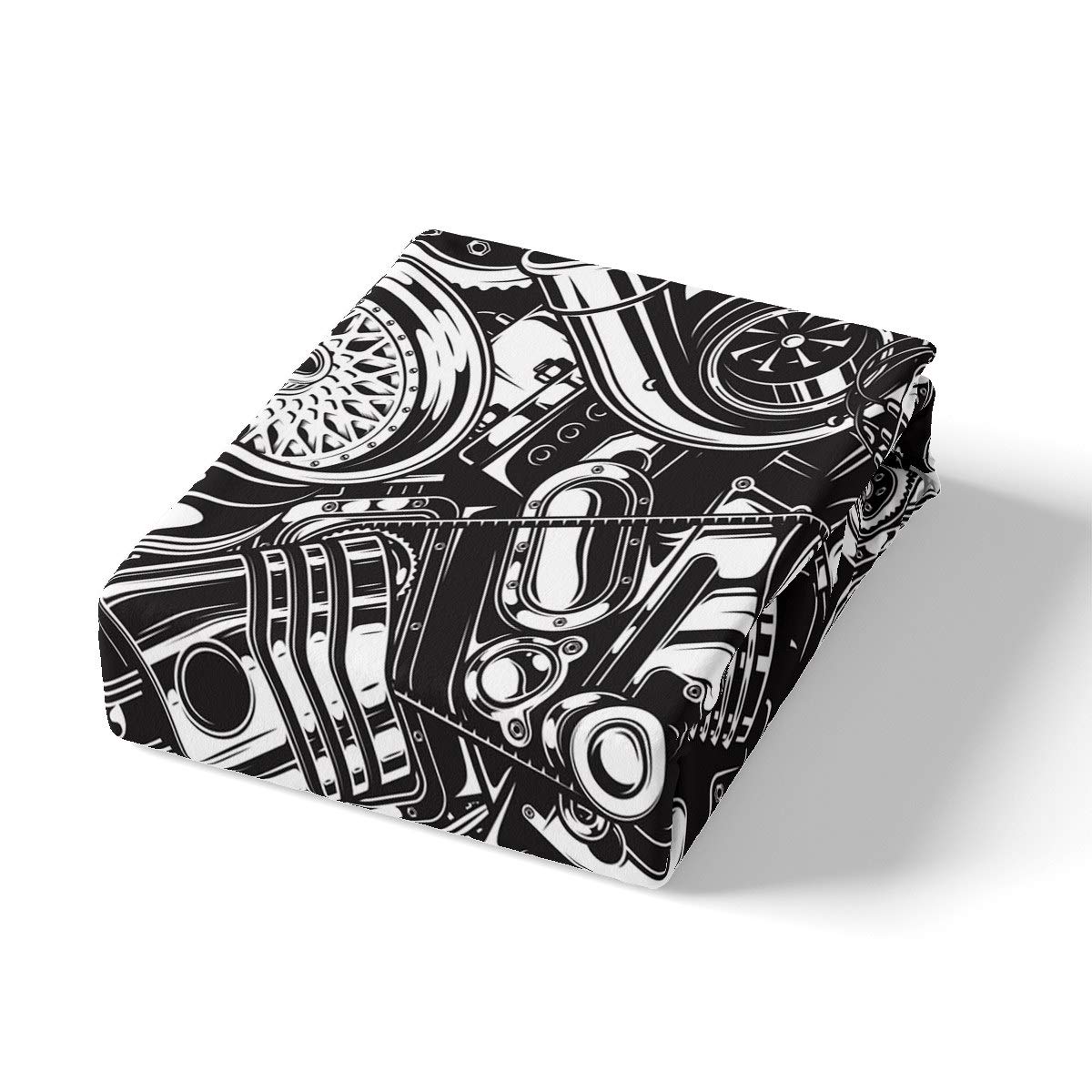 Loussiesd Juego de mecánica de Estilo Industrial,Funda de edredón para niños,Adolescentes y Funda de edredón Cyberpunk,componentes de Metal,de Dormitorio,3 Piezas,King