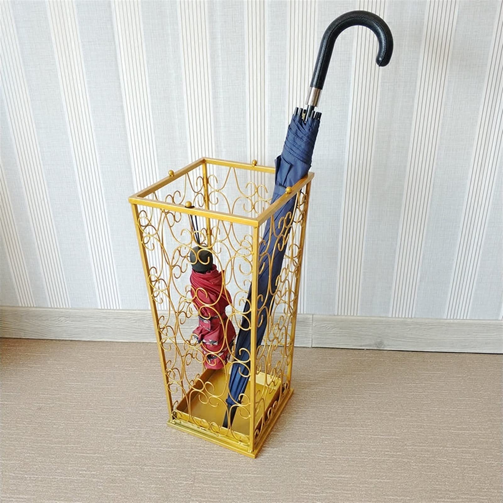 HYLYGFH Metal Umbrella Stand nizer with 4 Hooks Entryway Umbrella Rack Holder for Canes Walking Sticks and Umbrellas
