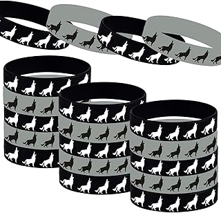 24PCS Wolf Themed Party Rubber Bracelets, Wolf Animal Printed Baby Shower Wars Birthday Party Favors Supplies Decorations Gifts Prize Goodie Bag Favor Silicone Wristbands