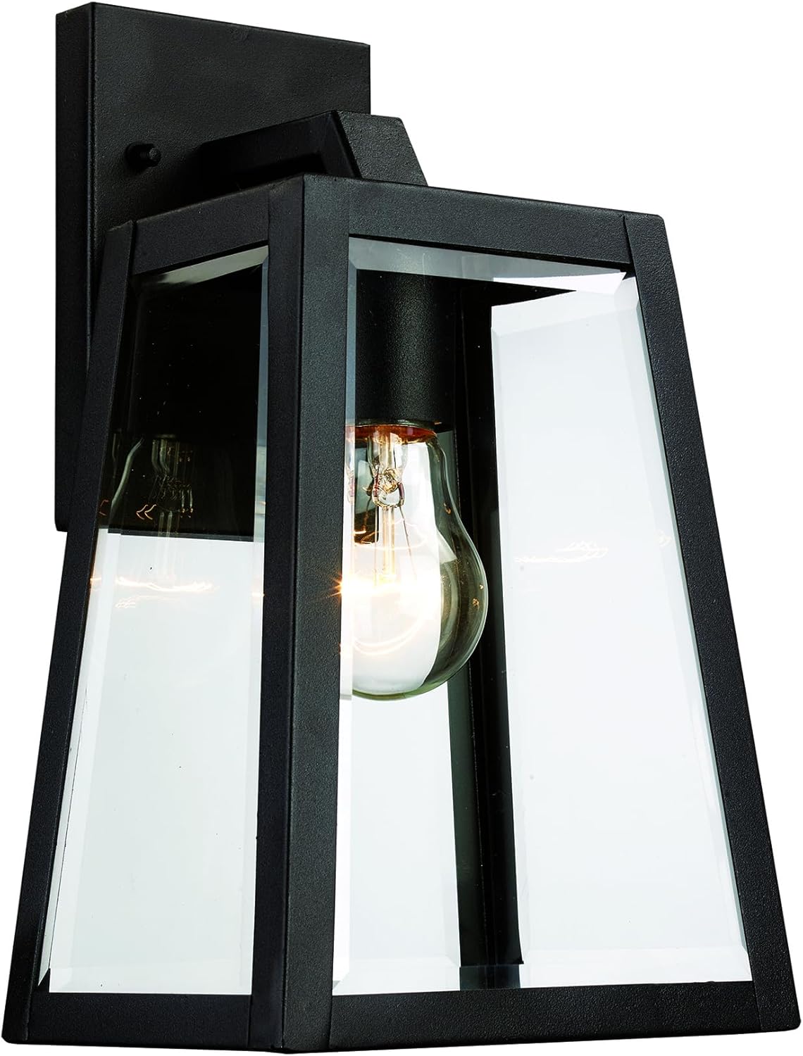 Charmelle 1-Inch Outdoor Wall Light | Black Exterior Sconce with Clear Glass | 1-Light Fixture | Uses E26 Medium Base Bulb | Wet Rated for Porch, Patio, Garage, or Entryway Lighting (12 Inch)