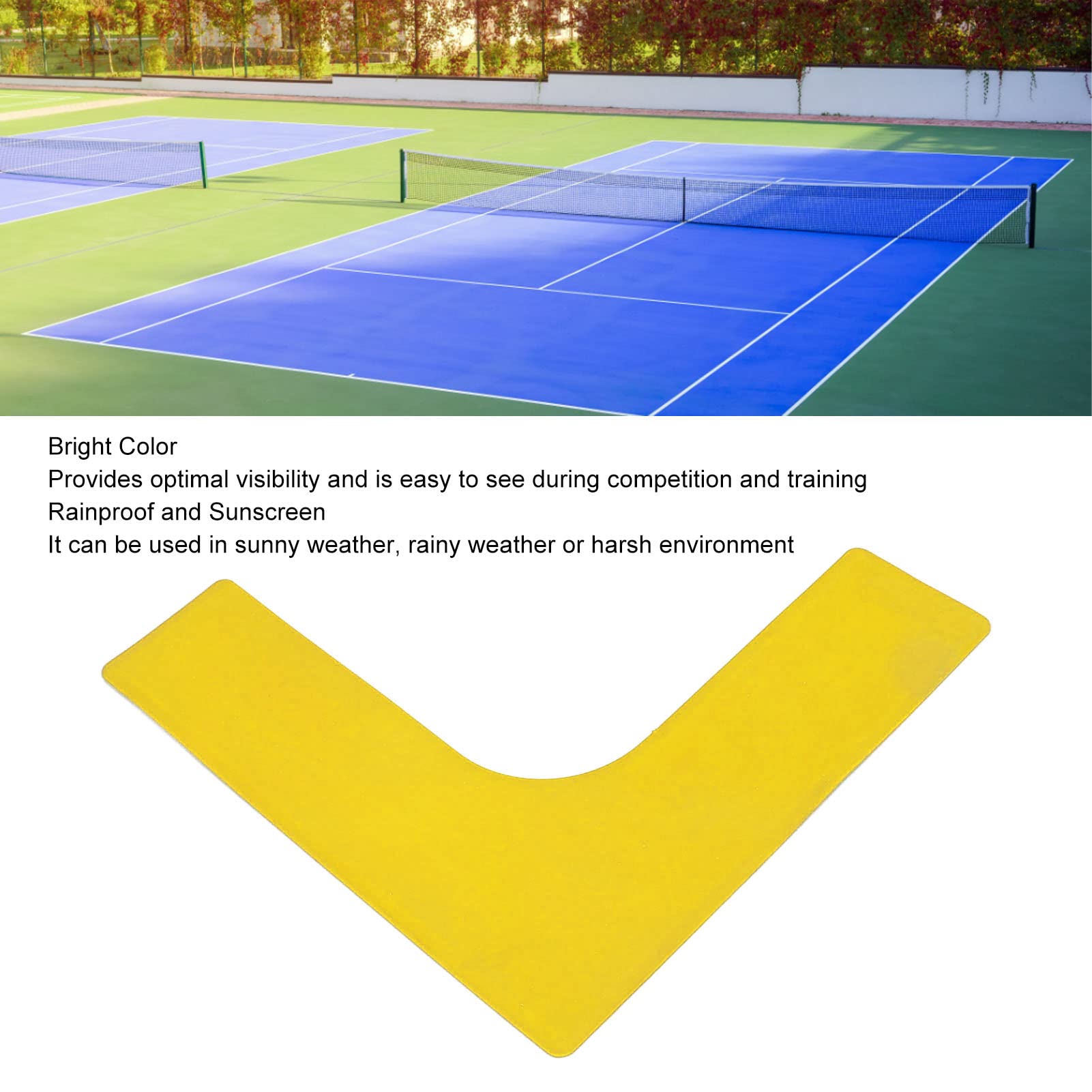 Kit Marqueurs Ligne De Terrain - 10Pcs PVC Pour Tennis, Pickleball - Visibles, Durables - 26.8x27.3cm