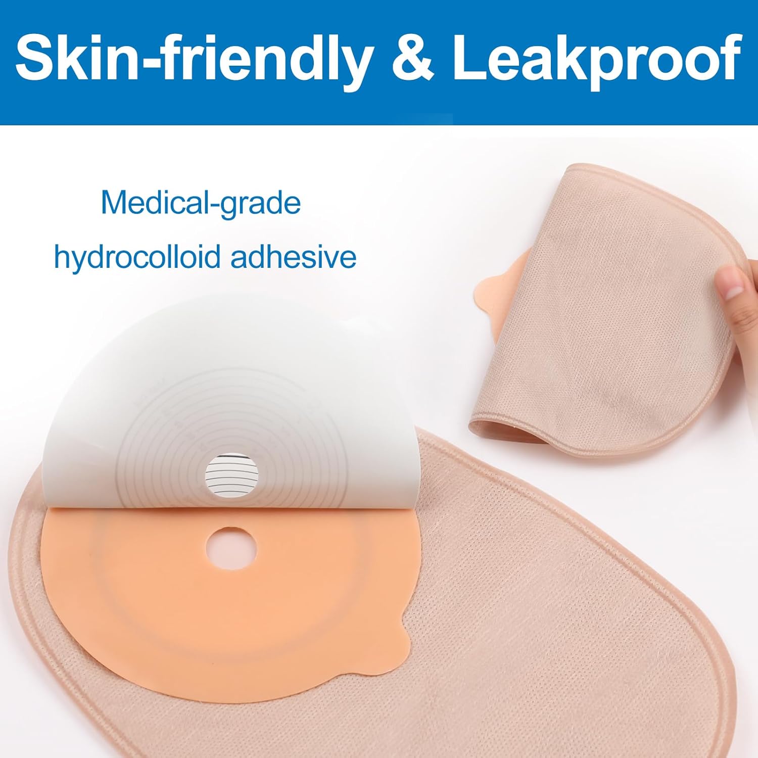 80 PCS Colostomy Bags with Filter, Disposable Closed Ostomy Bags, 20-65mm (3/4"-2 1/2") One-Piece Cut-to Fit Ostomy Supplies for Stoma Care (Beige)