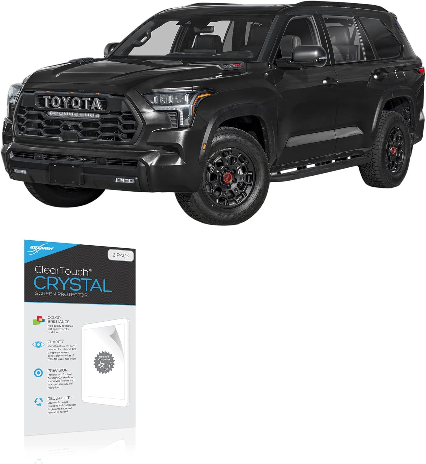 BoxWave Screen Protector Compatible with Toyota 2024 Sequoia Display (14 in) - ClearTouch Crystal (2-Pack), HD Film Skin - Shields from Scratches