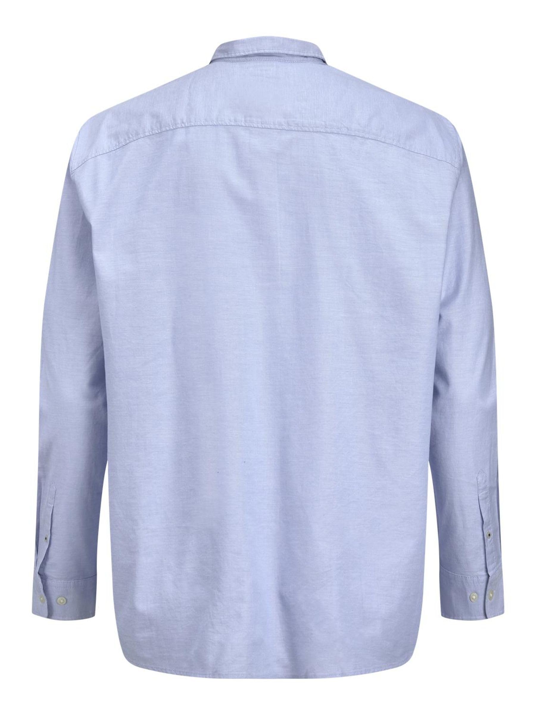 JACK & JONES Camisa de Hombre Talla Grande Color Liso básica Manga Larga Business JJEOXFORD
