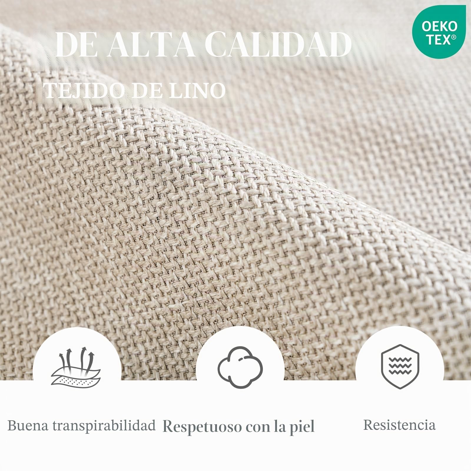 Juego de 6 Silla de Comedor Beige con Reposabrazos, Silla Tapizada en Lino con Patas Metálicas, Estilo Moderno, Unidad Individual para Comedor Salón