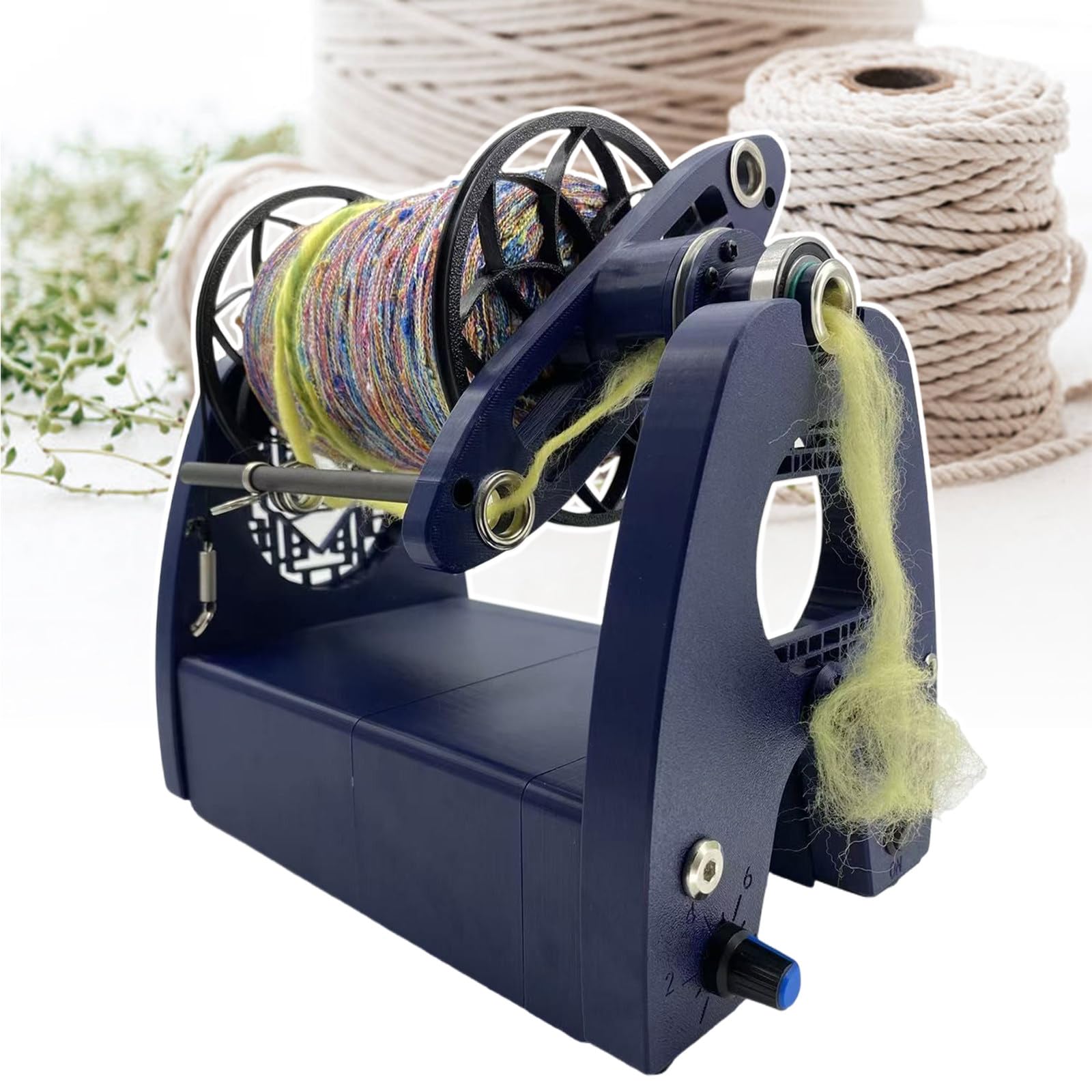 SENJINGHUA Smart Electric Yarn Spinner Machine, 3-Bobbin, Variable Speed Control & 8oz (240g) Capacity for Smooth Wool Spinning and Weaving Projects WithPedals