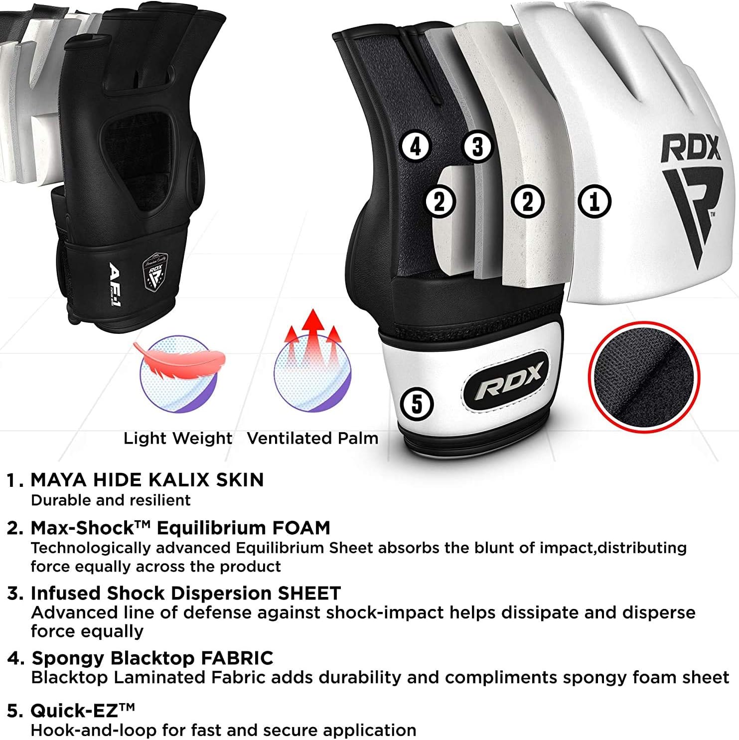 RDX MMA Gloves for Martial Arts Grappling Training, D. Cut Open Palm Maya Hide Leather Sparring Mitts, Good for Muay Thai, Kickboxing, Cage Fighting, Combat Sports and Punching Bag : Sports & Outdoors