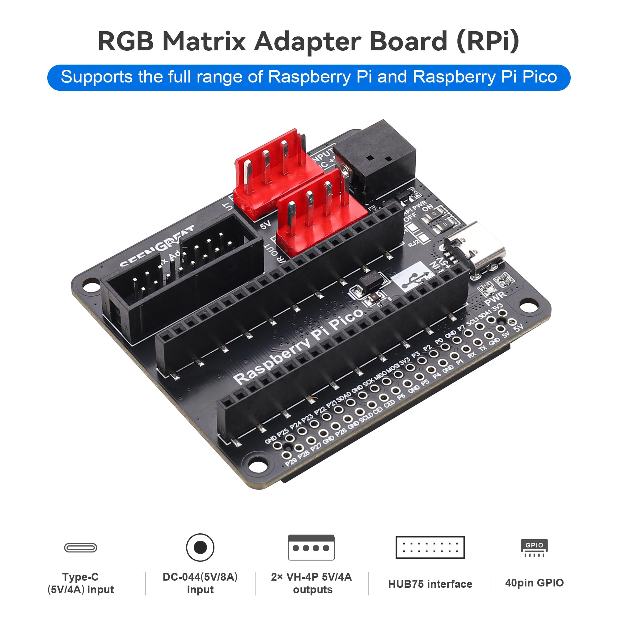 Amazon.co.jp: WatangTech RGBマトリックスアダプターボード Raspberry