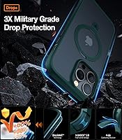 Vista 4 de TORRAS UPRO Ostand Magnetic for iPhone 13 Pro Max Case [Compatible with Magsafe] with Stand, [Military Grade Drop Protection] Shockproof Translucent