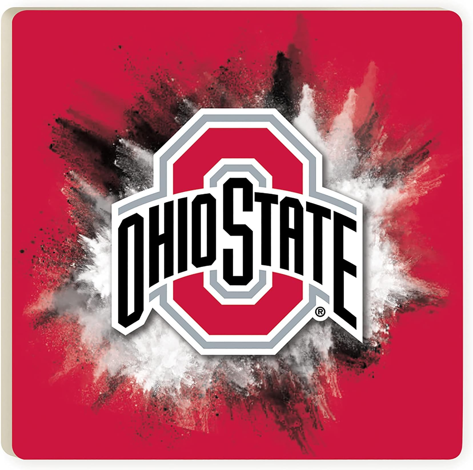 Ohio State University Color Splash 4 x 4 Absorbent Ceramic Coasters Pack of 4