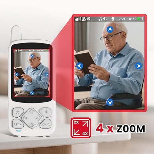 Miniatura 9 de CallToU Monitor de ancianos con cámara y audio, monitores de bebé de conversación de 2 vías para ancianos, sin monitor de video Wi-Fi para ancianos,