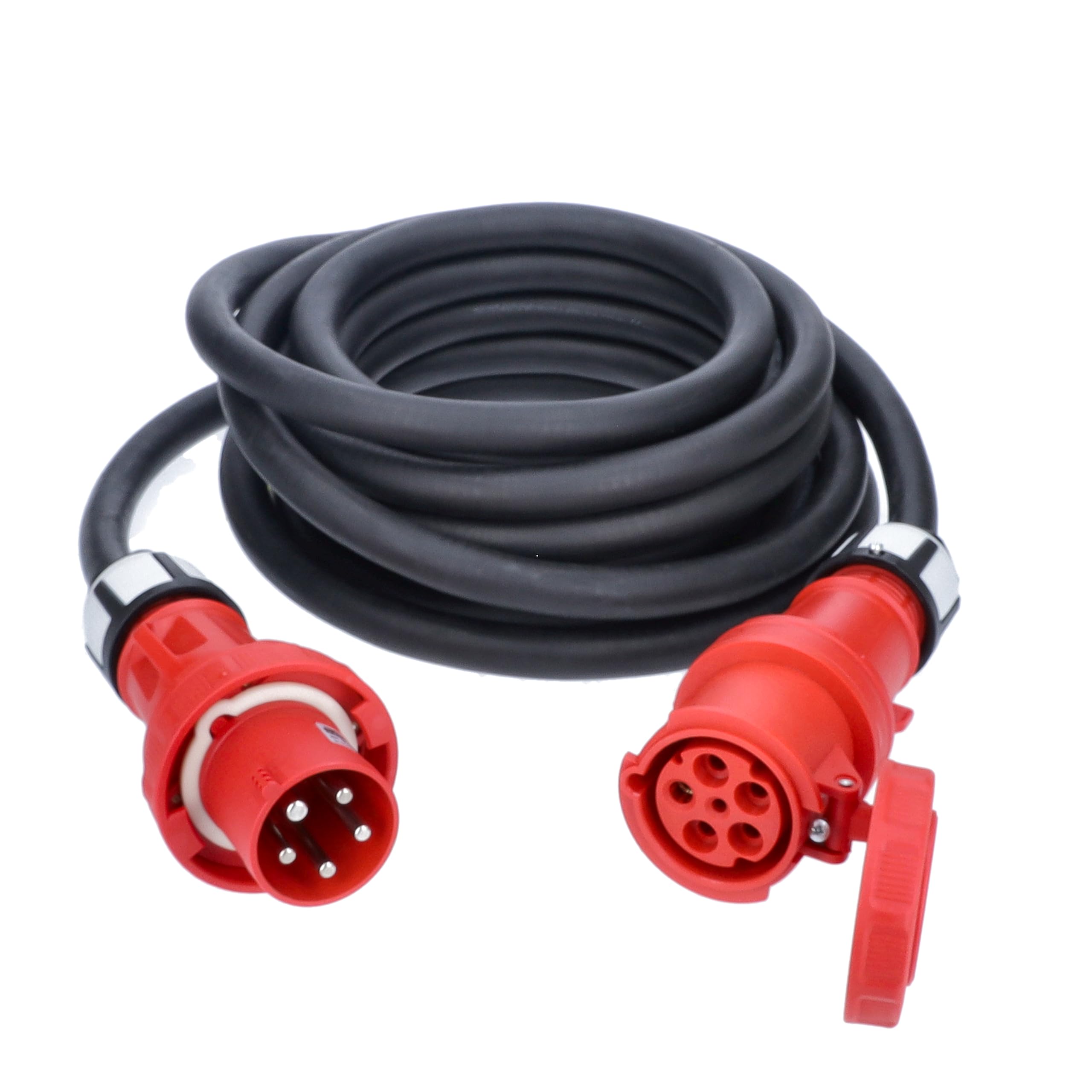 as - Schwabe Starkstrom 61039 H07RN-F 5G16 - Cable alargador (10 m, 400 V/63 A/Aprox. 43 kW, 5 Pines, Resistente CEE para Exteriores, IP44, Fabricado en Alemania)