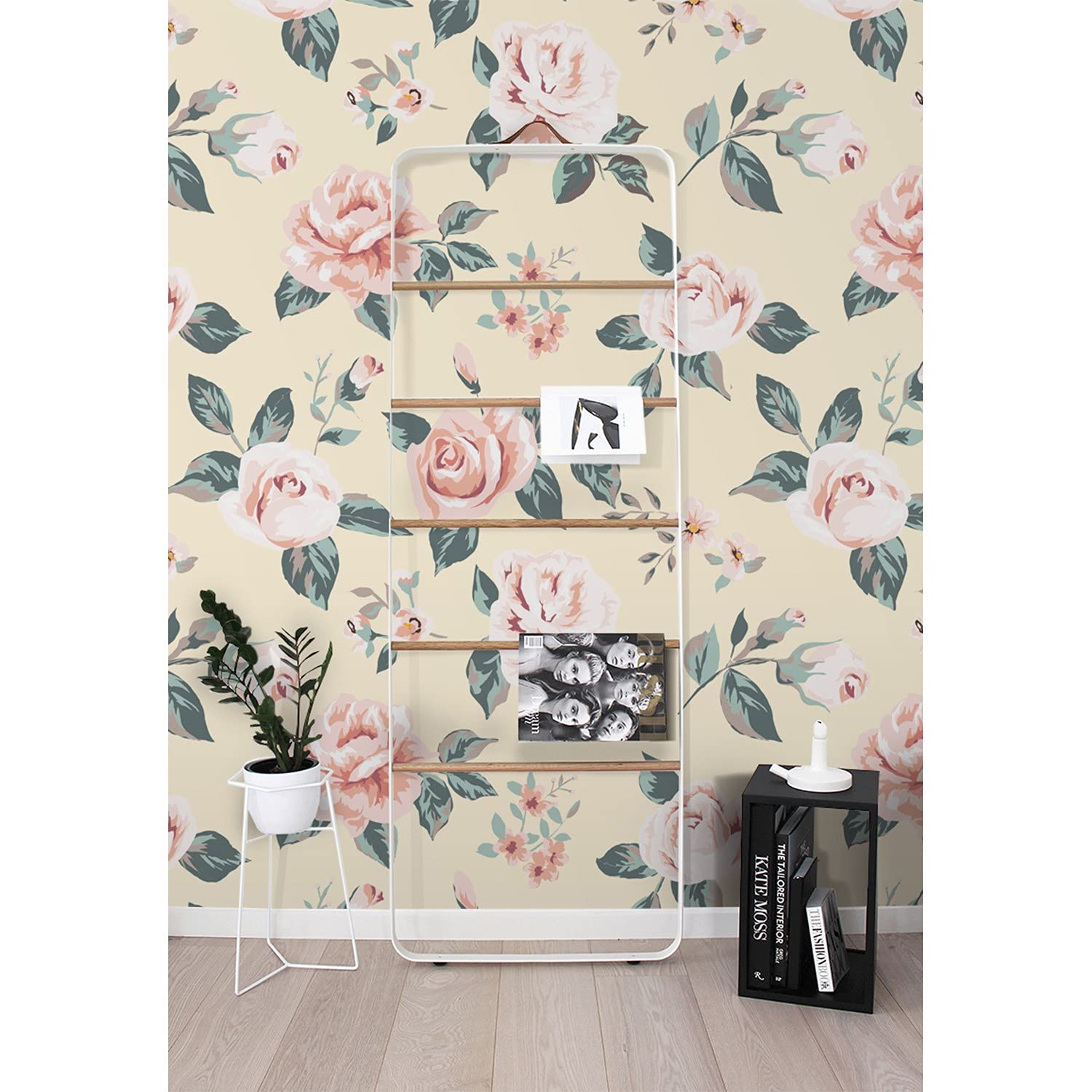 Papier Peint Auto-Adhésif Vintage Roses 250x250 cm Coloray