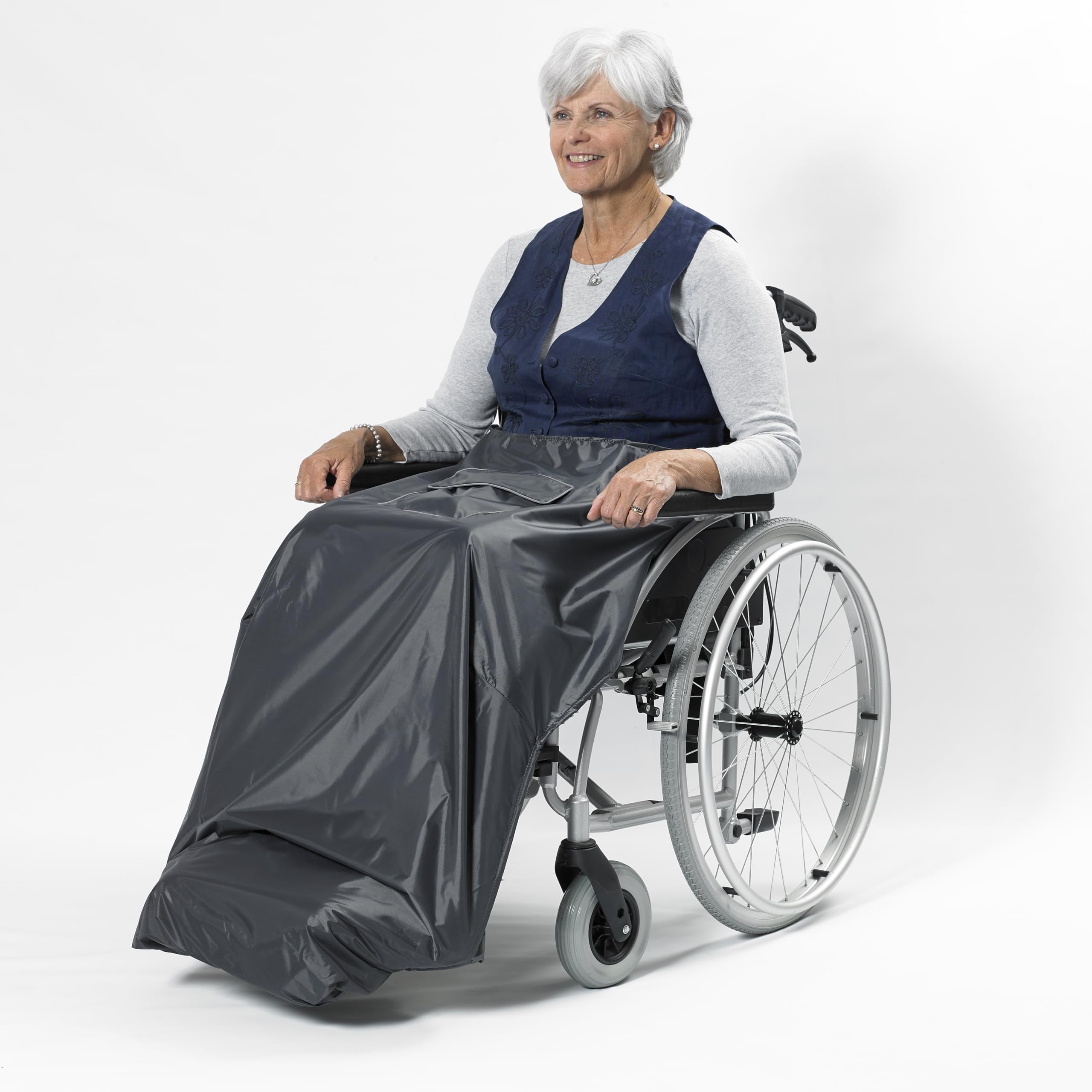 NRS Healthcare Freestyle Waterproof Wheelchair Apron - Grey