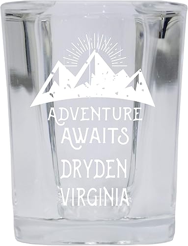R and R Imports Dryden Virginia Souvenir Laser Engraved 2 Ounce Square Base Liquor Shot Glass 4-Pack Adventure Awaits Design R and R Imports Dryden Virginia Souvenir Laser Engraved 2 Ounce Square Base Liquor Shot Glass 4-Pack Adventure Awaits Design