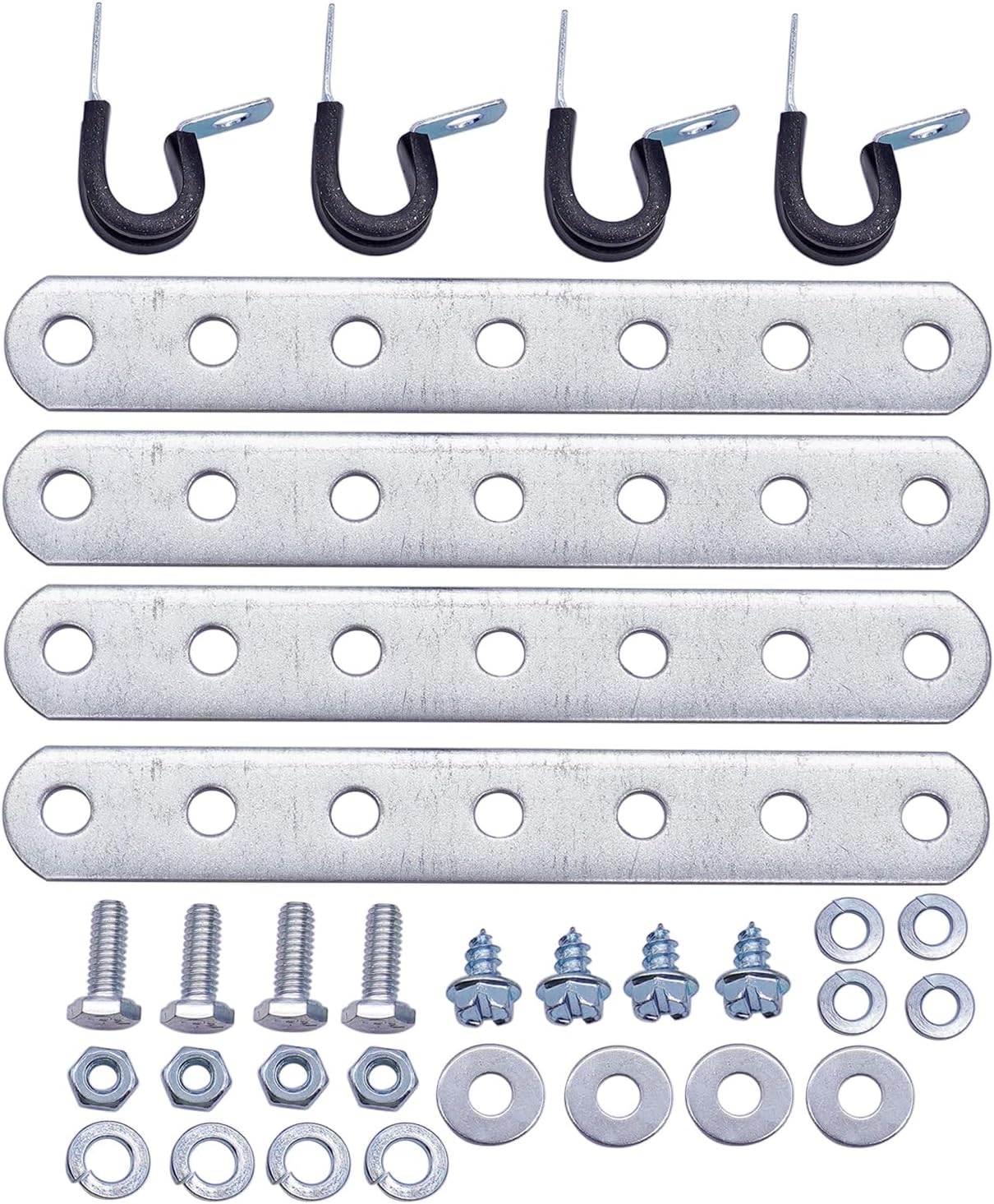 Universal 3/4 Inch Oil Cooler Metal Mounting Bracket Kit for LPD47391 Low Pressure Drop 40k Transmission Oil Cooler - Silver, Compatible with 253 Engine Oil Cooler Mounts