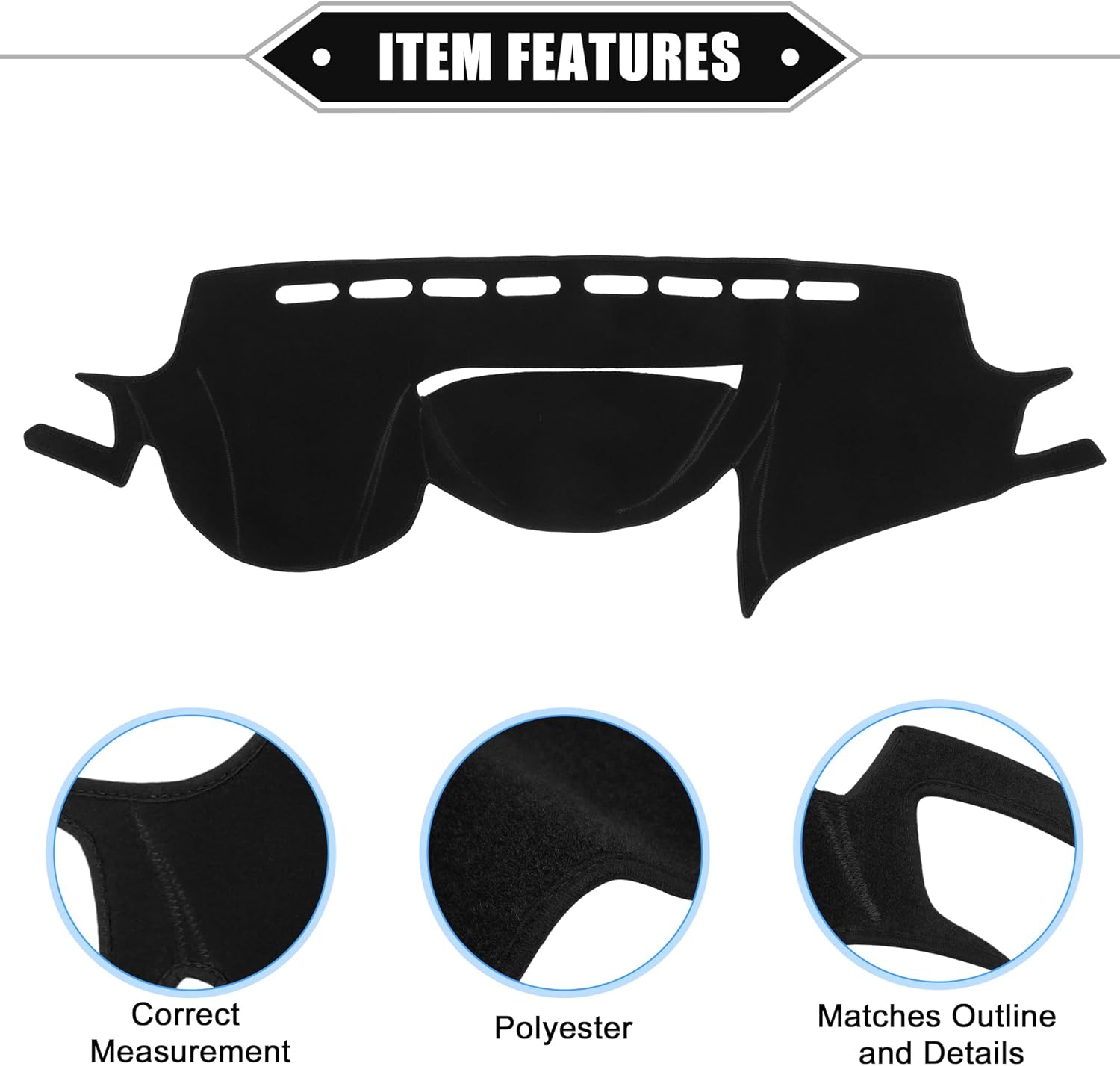 Car Dashboard Cover Mat Compatible for Subaru Legacy 2010-2014, Protective Polyester Black Center Console Interior Trim Dash Board Mat