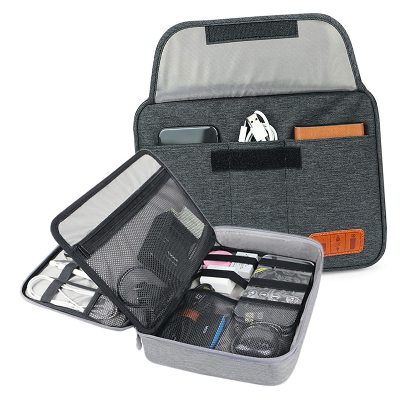 Angoily Organizer per Cavi da Esterno Strati Custodia per Dispositivi Elettronici e Digitali Borsa per Organizzare Cavi Accessori e Dispositivi Vari Spazio di Archiviazione Ampio