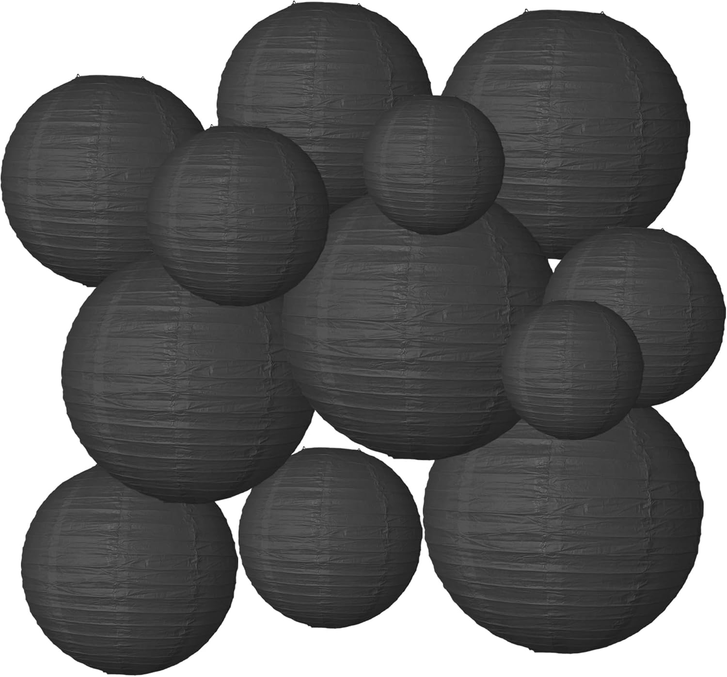 Hanging Paper Lanterns Decorative Black Chinese Paper Lanterns Ceiling Party Decorations for Baby Shower Wedding Anniversarie Graduation Engagement Valentine's Day