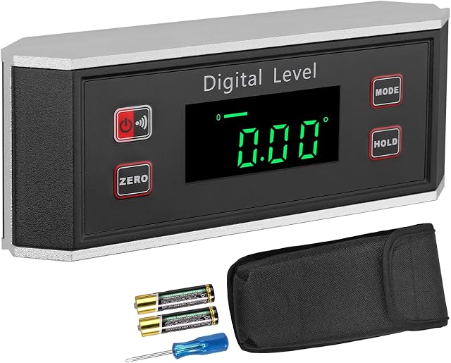 Digital Inclinometer, XUNTOP Digital Protractor Angle Finder with Carrying Bag, Waterproof IP65/ V-Groove Magnetic Base/Automatic Digital Inversion Digital Level for Woodworking