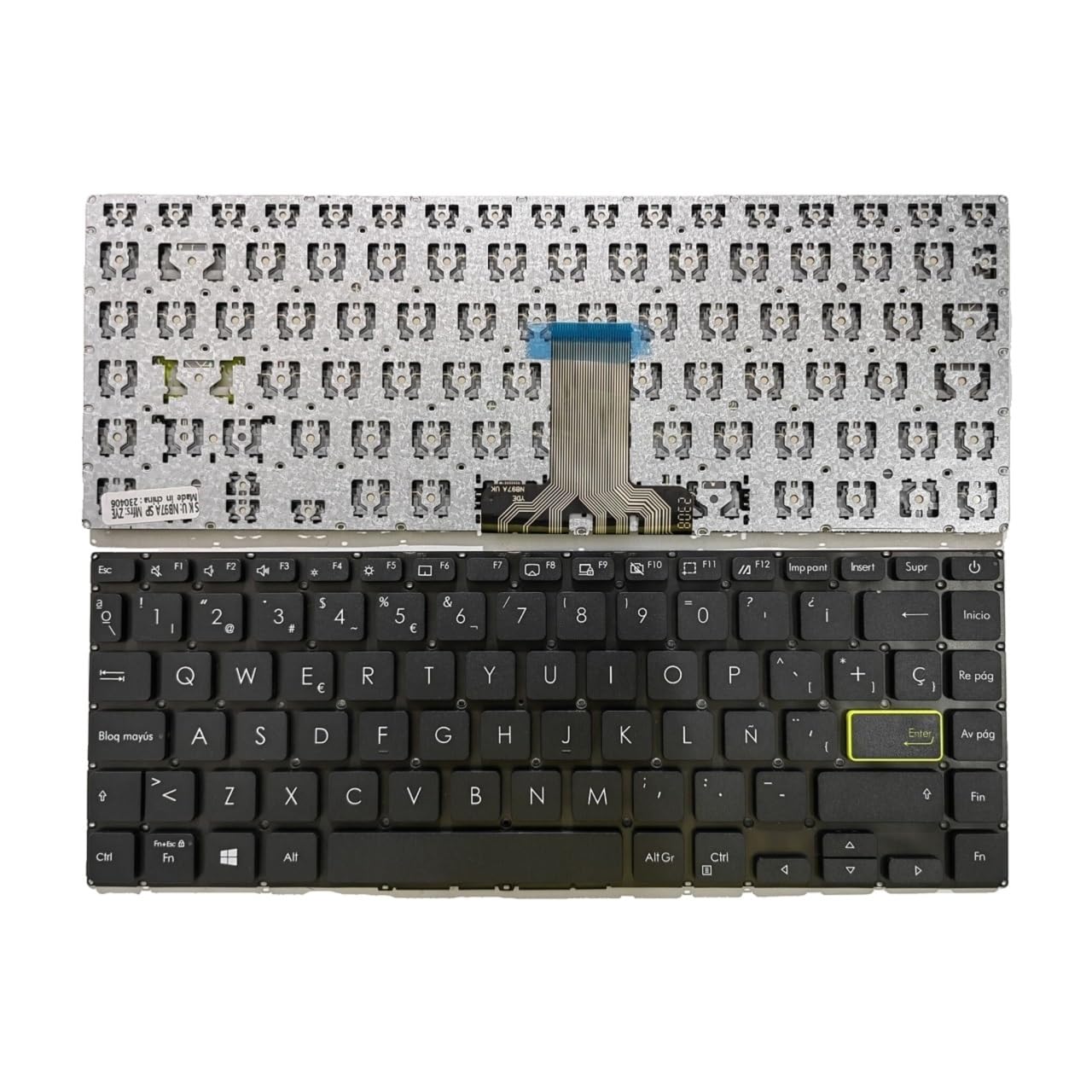 Clavier ASUS S433 X421 S4600 Solution Touches Défectueuses Version SP Noir - 2