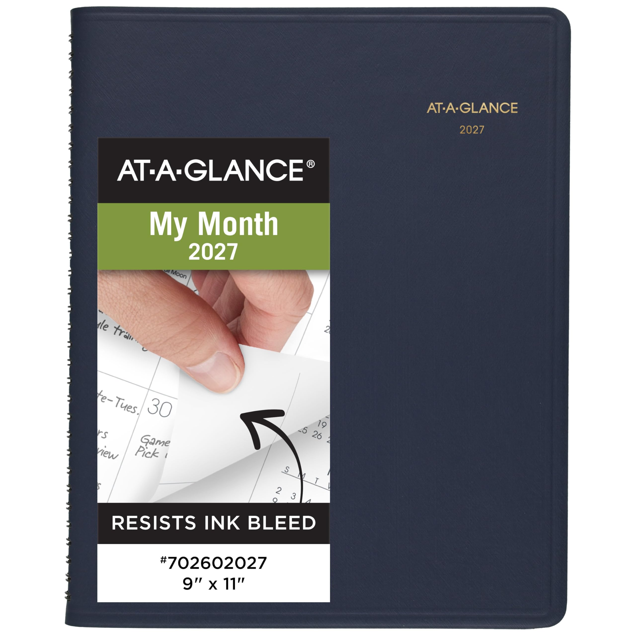 AT-A-GLANCE 702602027 Monatsplaner 2027, 15 Monate, Jan-Mär, 22,9 x 27,9 cm, unlinierte Tagesblöcke, Marineblau