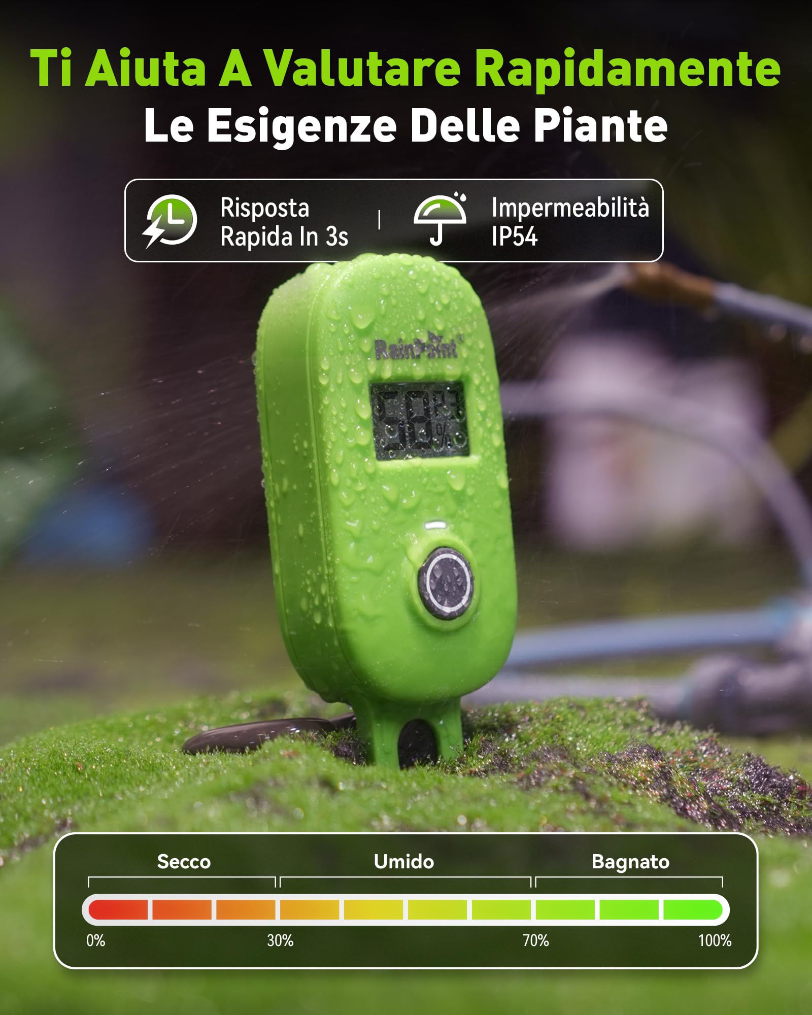 RAINPOINT Sensore di umidità del suolo intelligente con connessione app, gateway richiesto, sistema di irrigazione