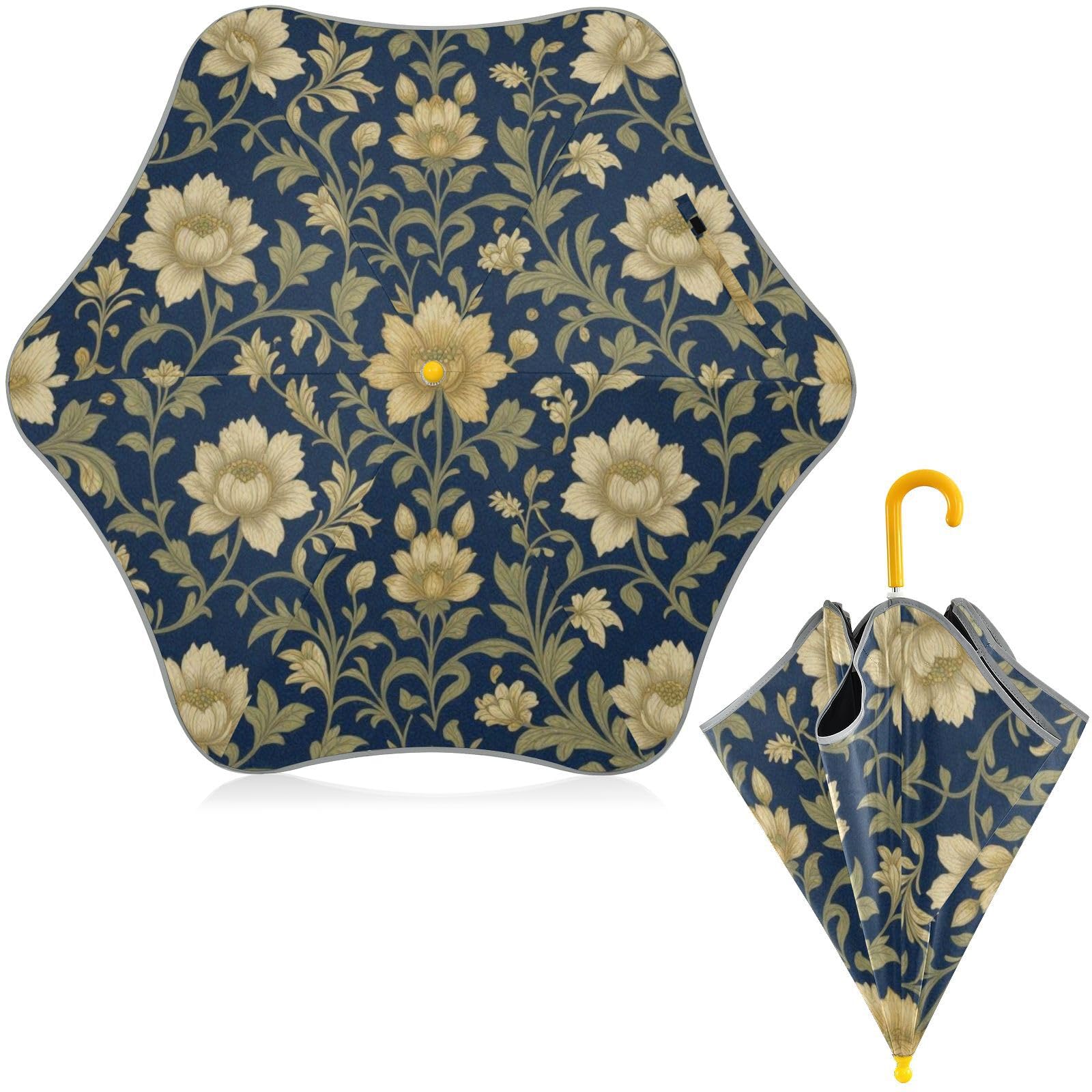 Paraguas infantil antiviento que evita vuelcos con tira reflectante contra la lluvia oscura 8