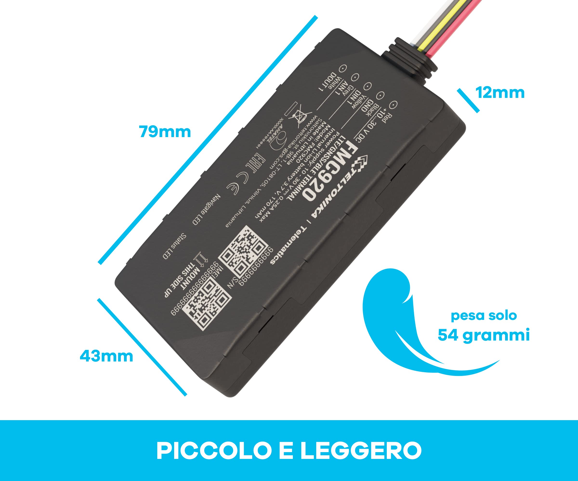 MOOX Track 4G Localizzatore Gps per Auto, Moto, Camion, Barca - App Facile da Usare, Posizione in Tempo Reale, Allarmi e avvisi - Sim e Traffico Incluso per 12 Mesi - Sempre Connesso - Blocco motore
