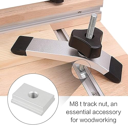 Miniatura 6 de 12 piezas M8 T-Slider para ranura en T, tuerca en T deslizante de aleación de aluminio roscada en T tuerca deslizante en T Bloque de tuerca