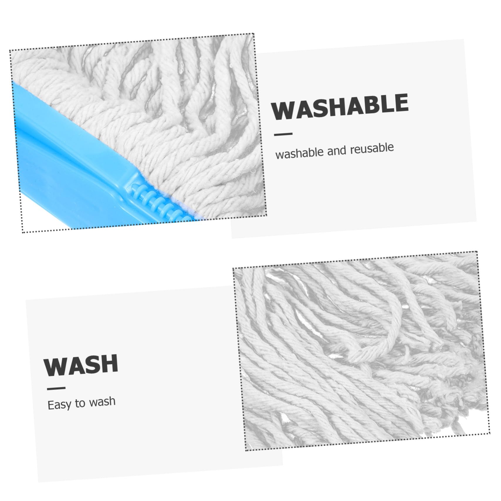 SEWOART Replaceable Mop Head Mop Replacement Mop Refill Wet Industrial Mop Heads Dust Mop Heads Mop Heads Water Absorption Mop Cleaning Mop Wet Mop Looped End Vintage Mop Cotton